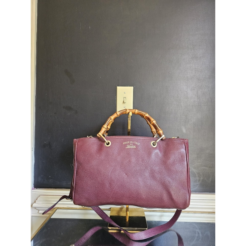 Gucci Bamboo Shopper Leather Satchel Bag